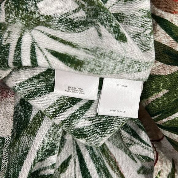 Anne Klein Linen Blend Tropical Print Sleeveless Shift Dress Size 10 - Picture 4 of 9